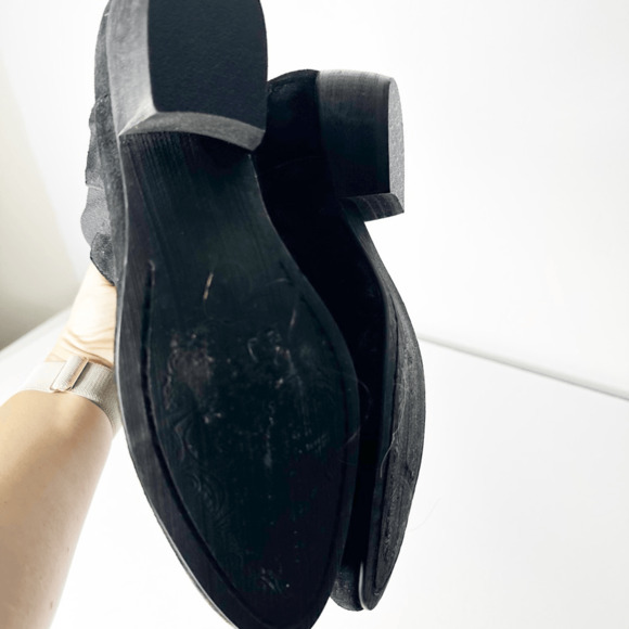 Rebels Ryan Suede Ankle Bootie black leather heeled western womens size us 8.5 - Picture 4 of 6